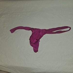 Fushia Pink / Purple Muscleskins Men's Thong Swimsuit - Large